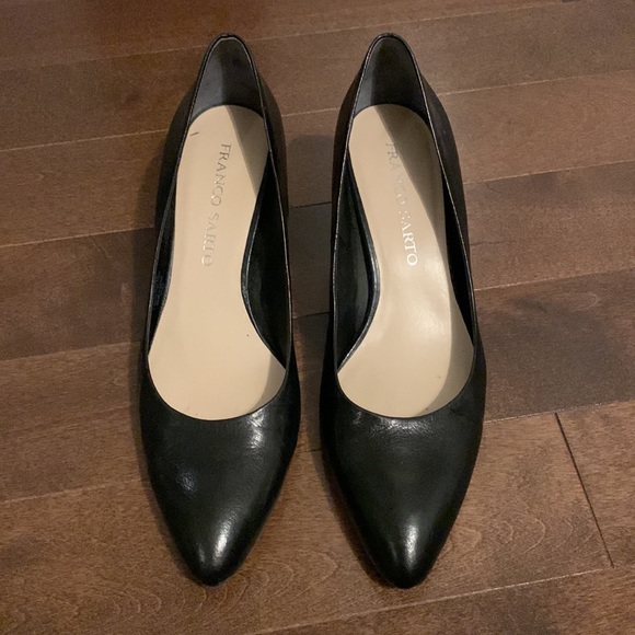Franco Sarto black leather pump shoes - Picture 2 of 5